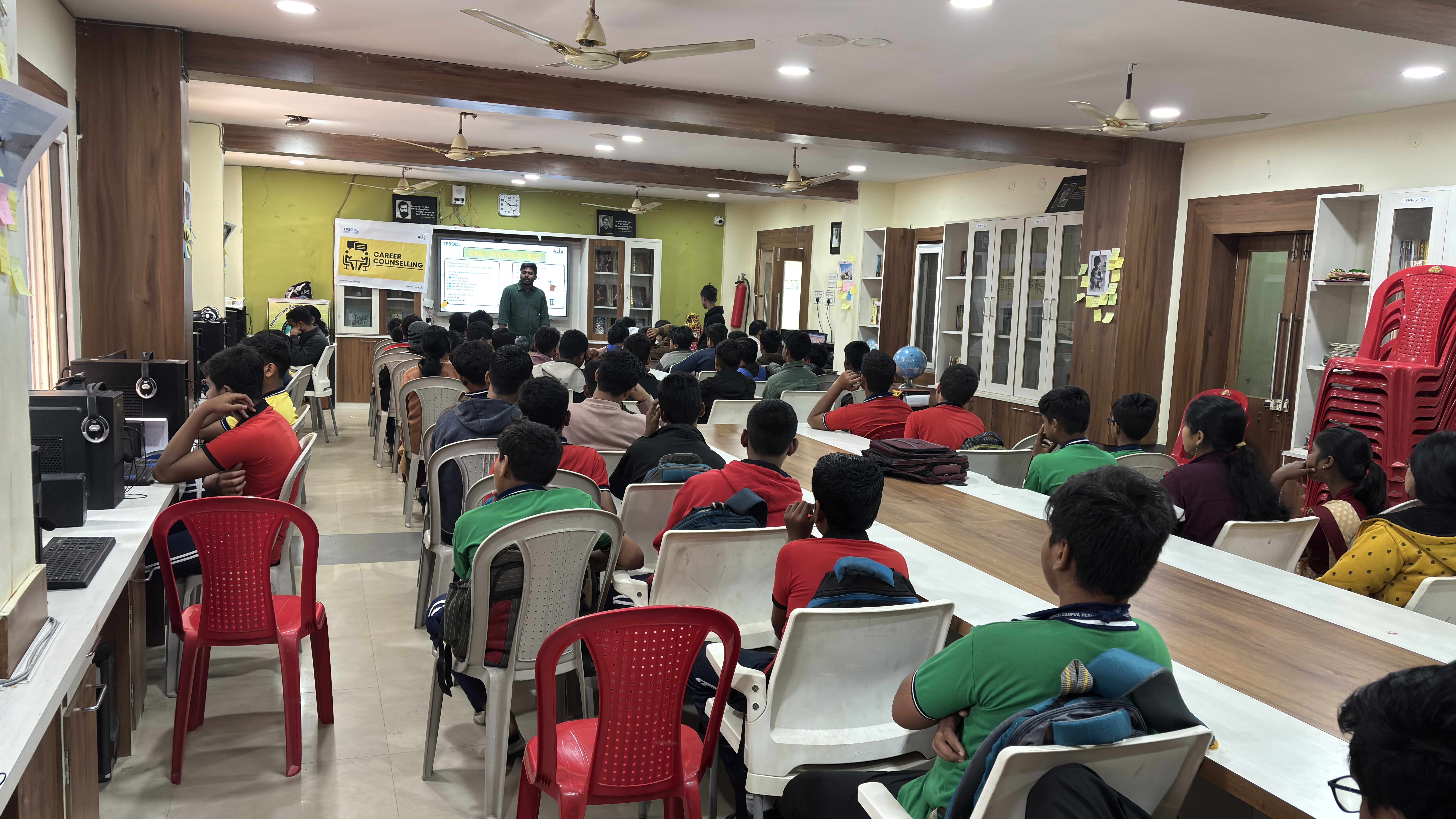 Students attentively listening